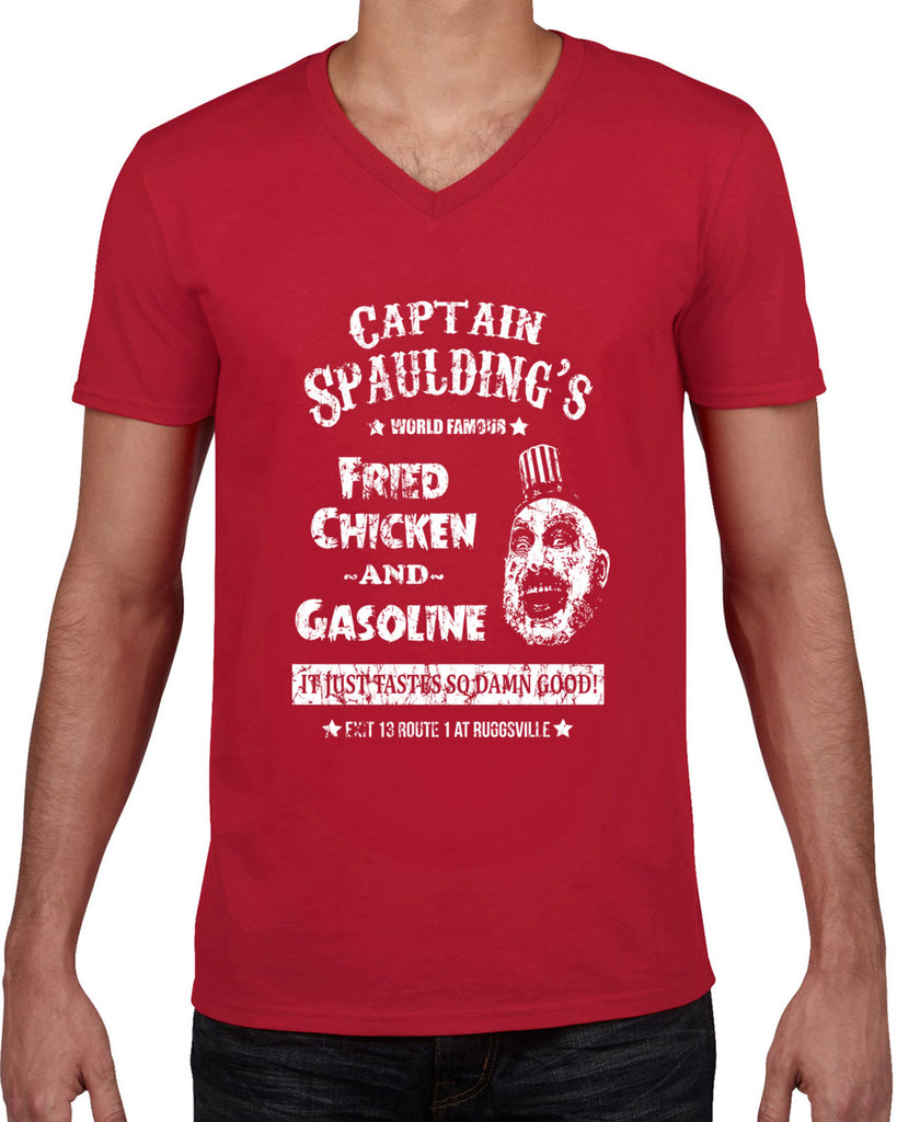 Hot Press Apparel Men's Clothing T Shirt V-Neck novelty clown Captain Spaulding Scary Horror Movie Zombie Gift Present Halloween Costume
