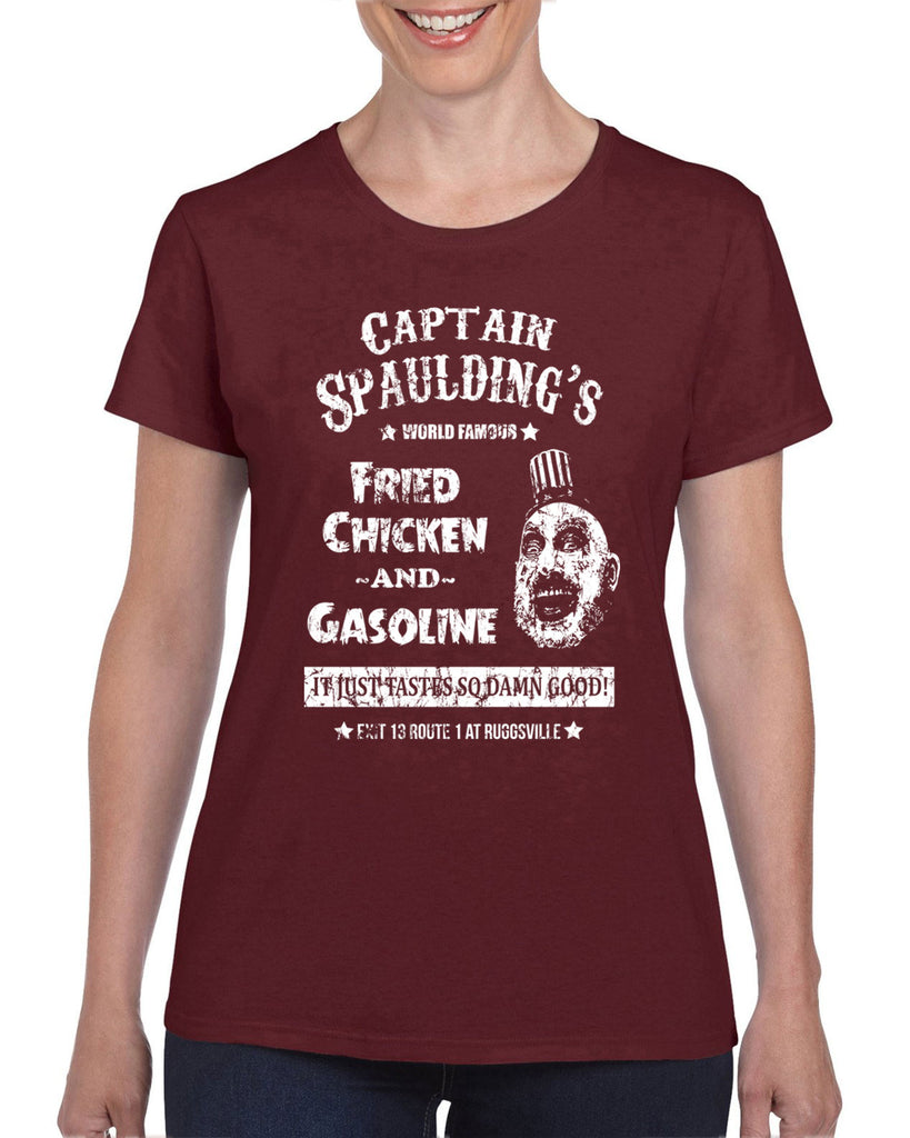 Hot Press Apparel Women's Clothing T-Shirt Captain Spaulding Clown Scary Halloween Horror Zombie Gift Present Movie