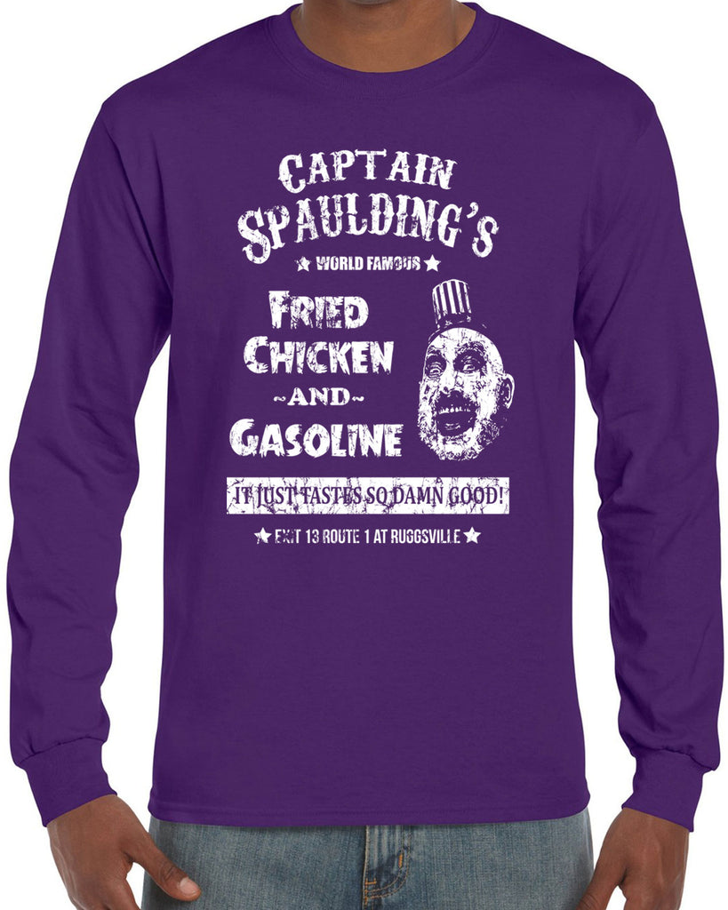 Hot Press Apparel Men's Shirt Long Sleeve Captain Spaulding Movie Fried Chicken Creepy Clown Costume Halloween Gift Present Sale Cult Classic