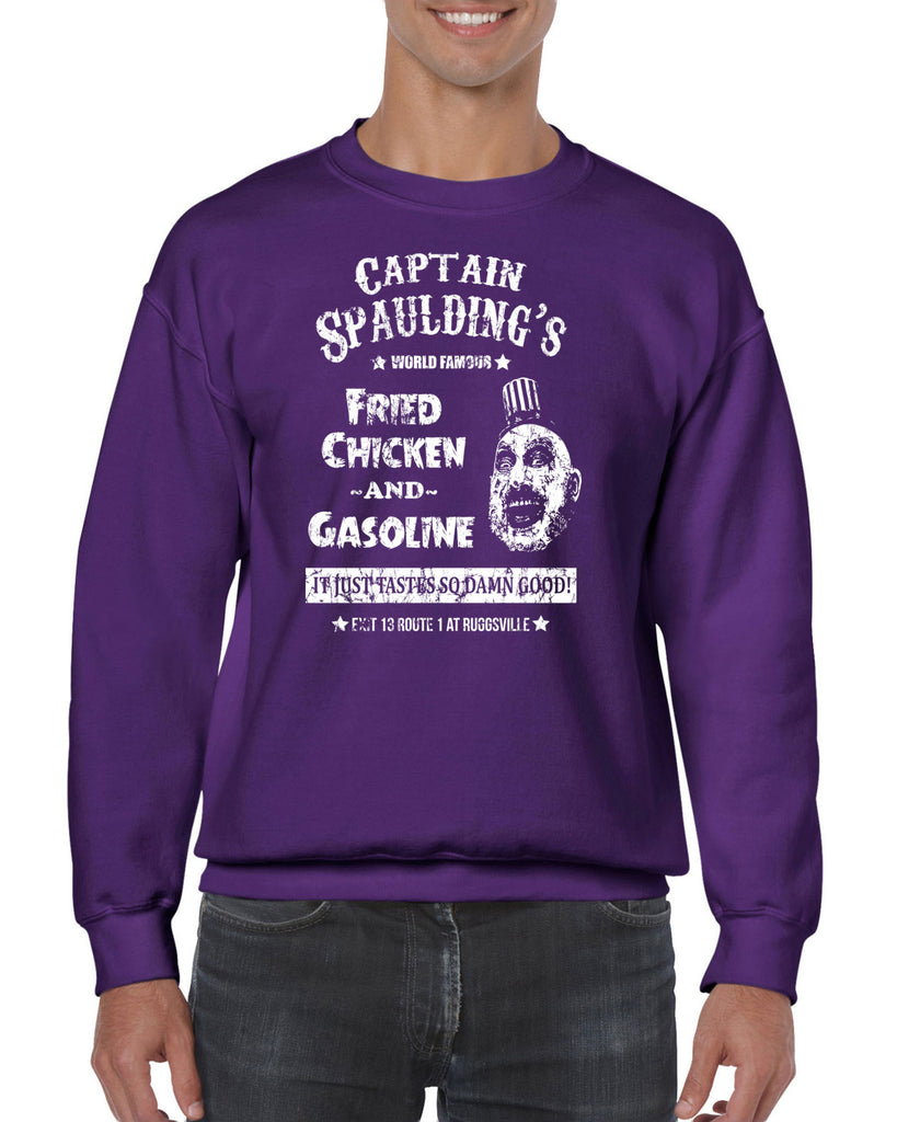 Hot Press Apparel Men's Clothing Sweatshirt Captain Spaulding Creepy Clown Halloween Costume Fried Chicken Movie House of a Thousand Corpses Cult Classic gift present Sale
