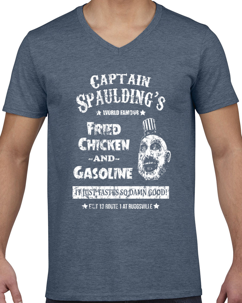 Hot Press Apparel Men's Clothing T Shirt V-Neck novelty clown Captain Spaulding Scary Horror Movie Zombie Gift Present Halloween Costume