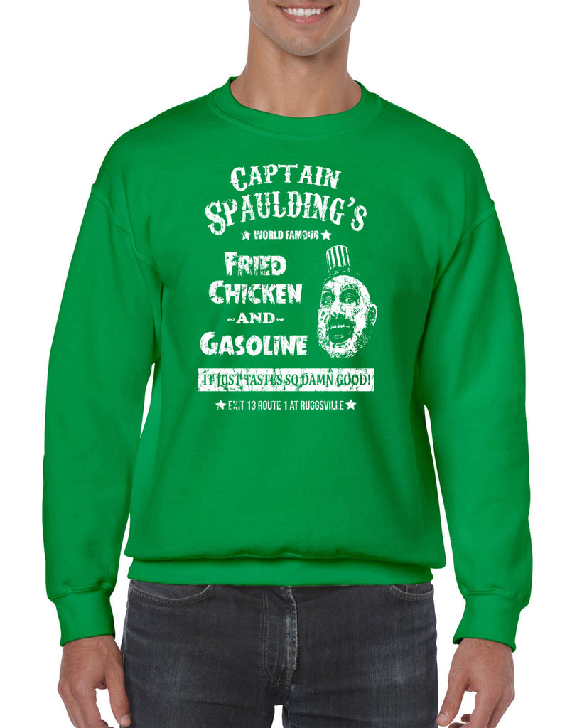 Hot Press Apparel Men's Clothing Sweatshirt Captain Spaulding Creepy Clown Halloween Costume Fried Chicken Movie House of a Thousand Corpses Cult Classic gift present Sale