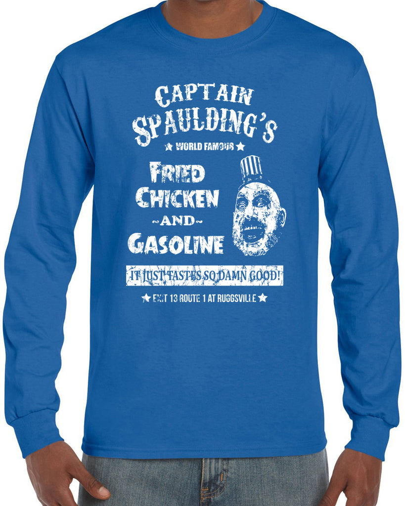 Hot Press Apparel Men's Shirt Long Sleeve Captain Spaulding Movie Fried Chicken Creepy Clown Costume Halloween Gift Present Sale Cult Classic