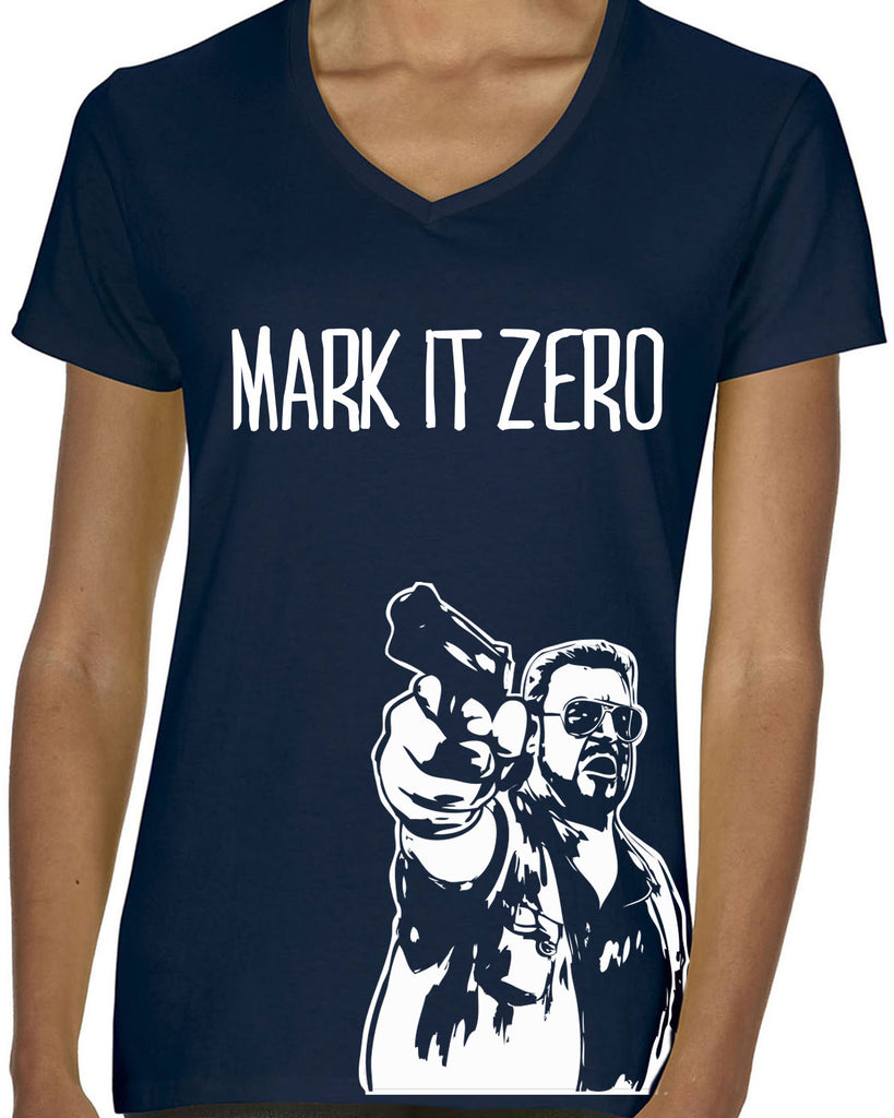 Mark It Zero Womens V-neck funny the dude bowling lebowski stoner bong weed 90s movie walter