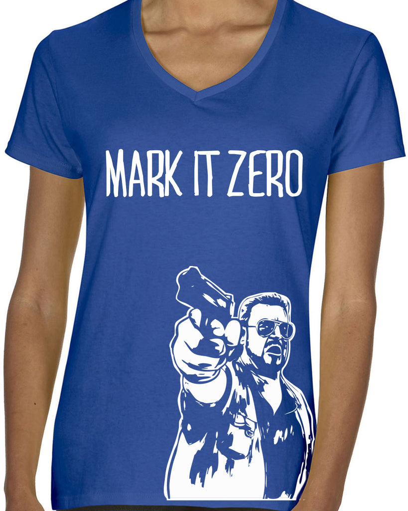 Mark It Zero Womens V-neck funny the dude bowling lebowski stoner bong weed 90s movie walter