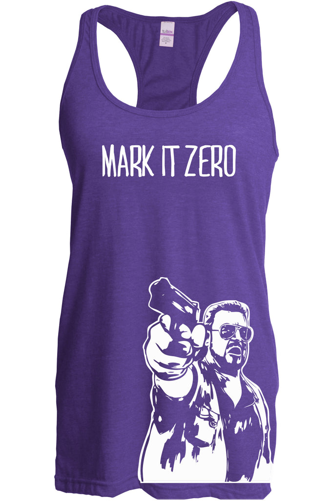 Mark It Zero Womens Racerback Tank Top funny the dude bowling lebowski stoner bong weed 90s movie walter