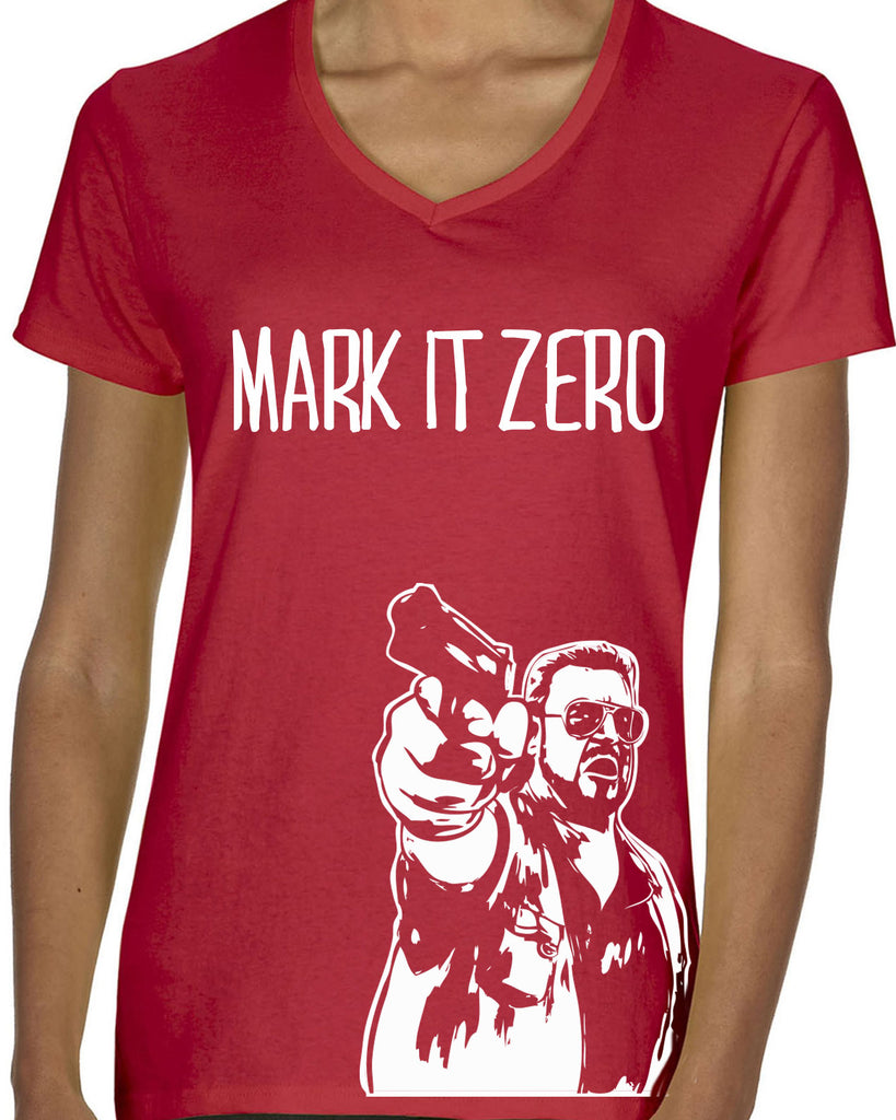 Mark It Zero Womens V-neck funny the dude bowling lebowski stoner bong weed 90s movie walter