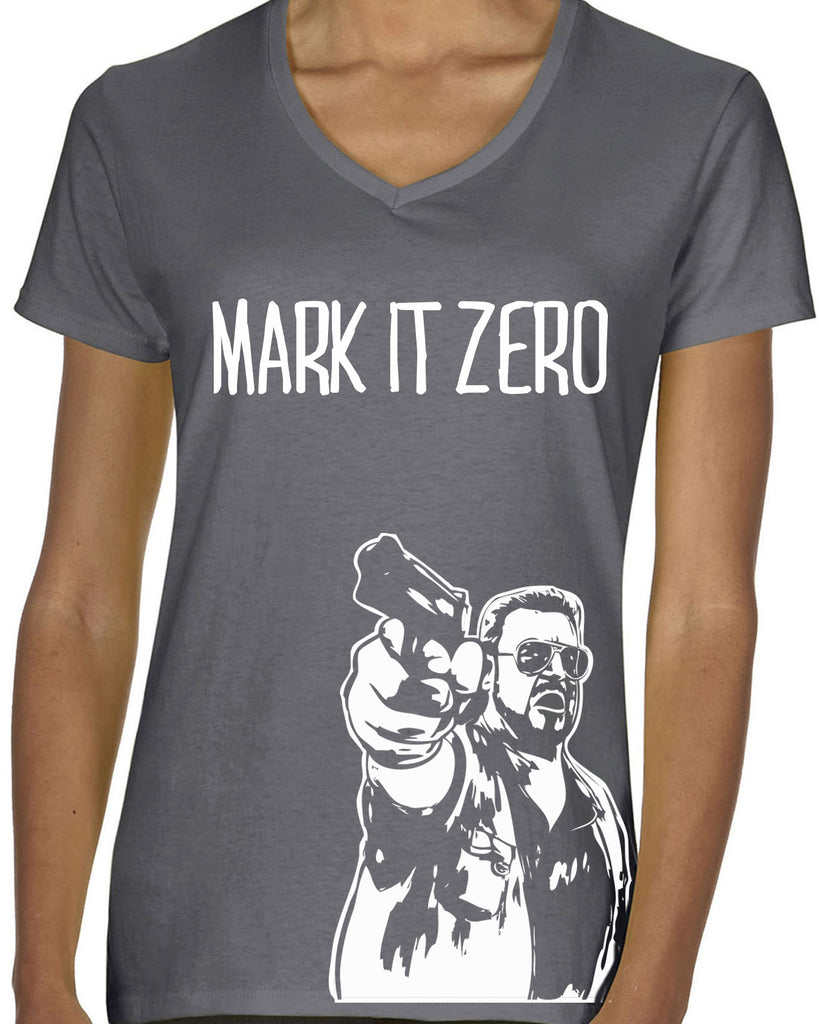 Mark It Zero Womens V-neck funny the dude bowling lebowski stoner bong weed 90s movie walter