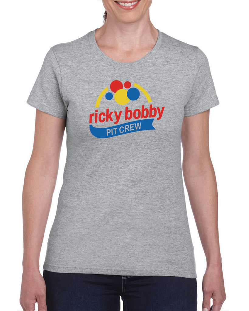Ricky BobbY Pit Crew Womens T-shirt race car racing halloween costume shake and bake first your last funny movie