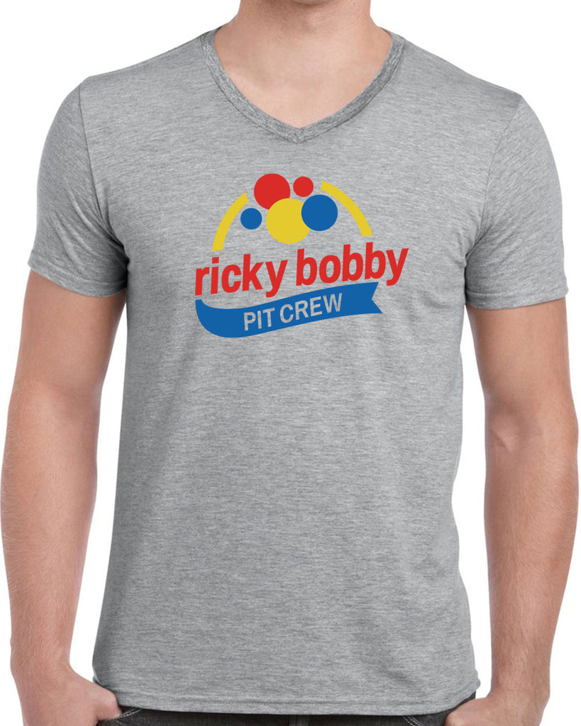Ricky Bobby Pit Crew Mens V-neck Shirt race car racing halloween costume shake and bake first your last funny movie