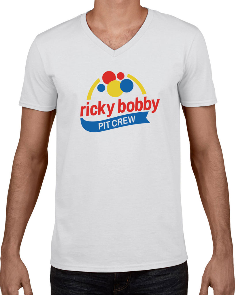 Ricky Bobby Pit Crew Mens V-neck Shirt race car racing halloween costume shake and bake first your last funny movie
