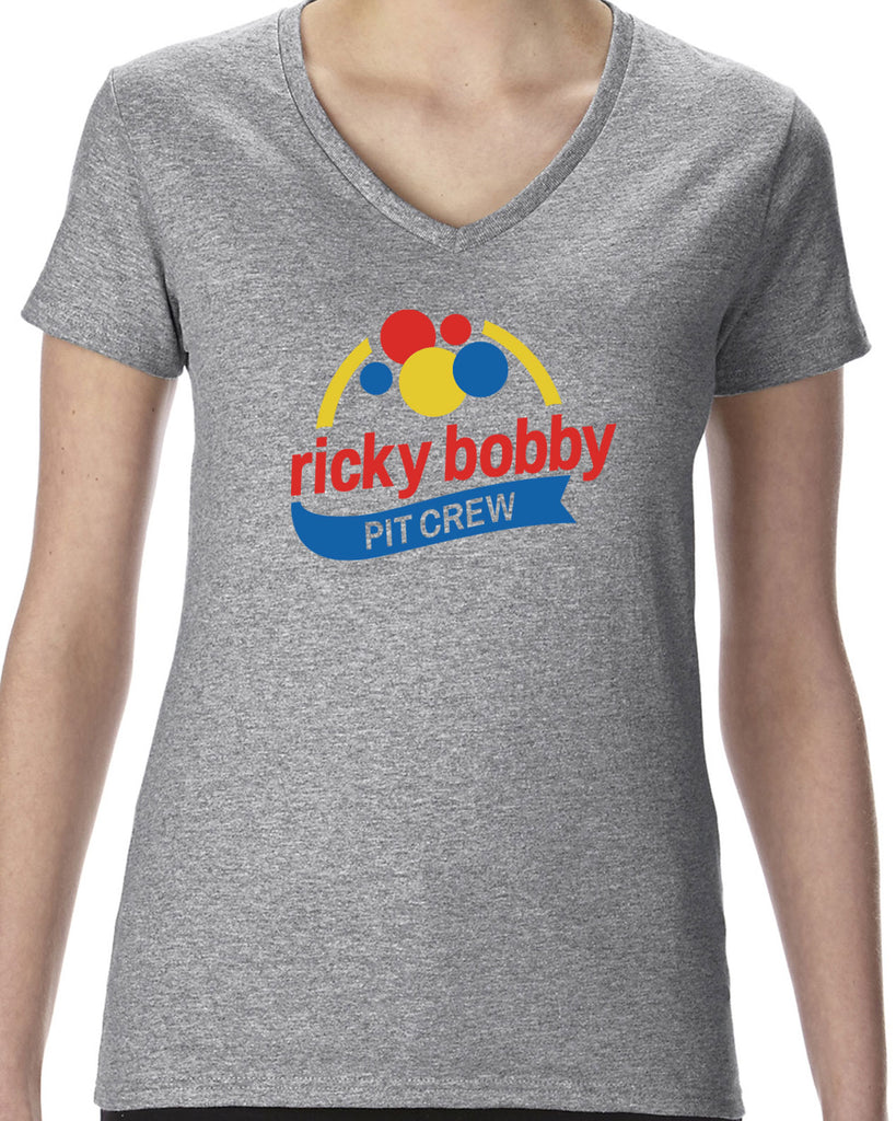 Ricky Bobby Pit Crew Womens V-neck Shirt race car racing halloween costume shake and bake first your last funny movie