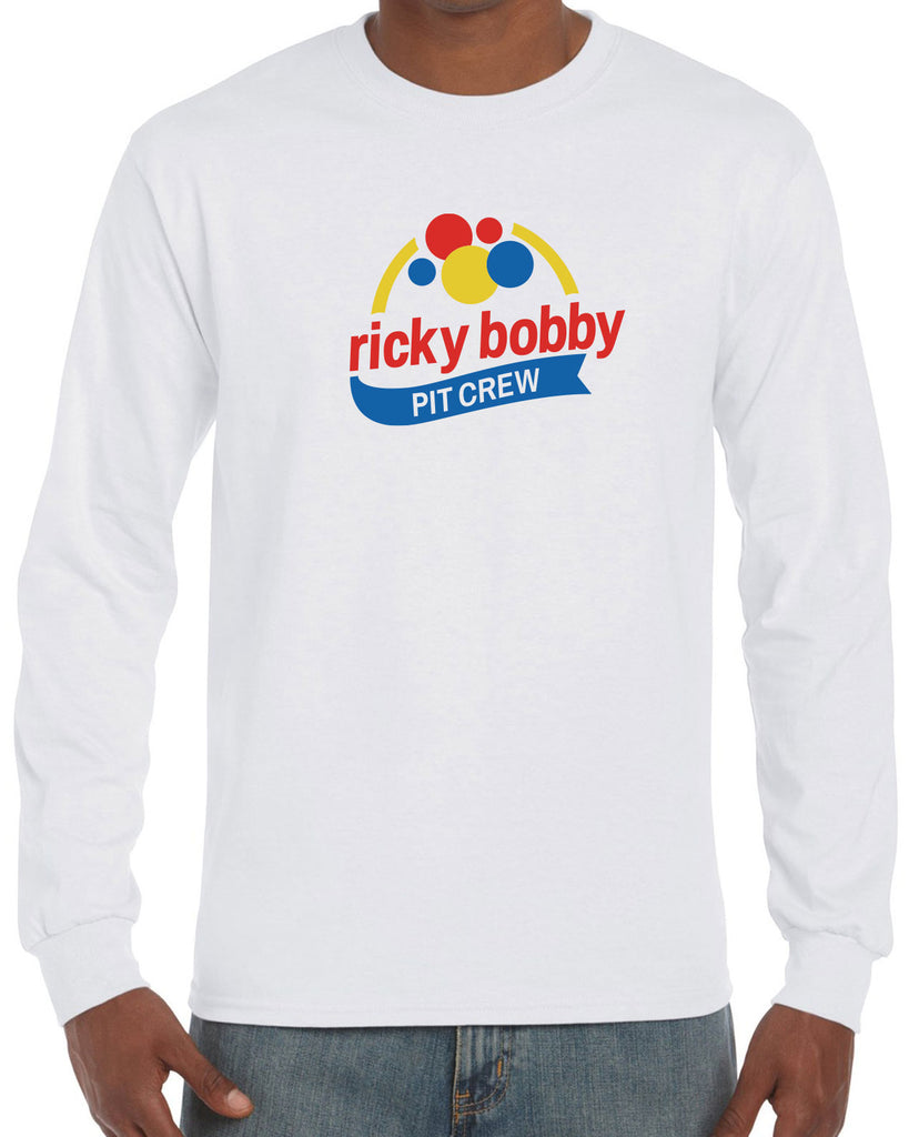 Ricky Bobby Pit Crew Mens Long Sleeve Shirt race car racing halloween costume shake and bake first your last funny movie