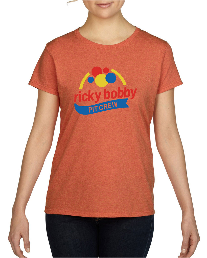Ricky BobbY Pit Crew Womens T-shirt race car racing halloween costume shake and bake first your last funny movie