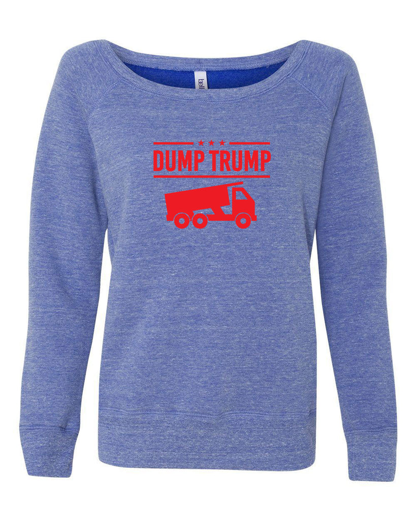 Womens Off the Shoulder Crew Sweatshirt democrat progressive liberal not my president anti trump election politics