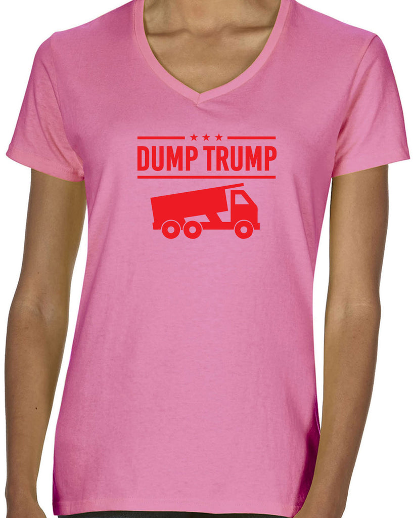 Dump Trump Womens V-neck Shirt democrat progressive liberal not my president anti trump election politics
