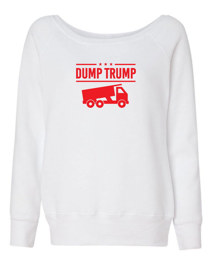 Womens Off the Shoulder Crew Sweatshirt democrat progressive liberal not my president anti trump election politics