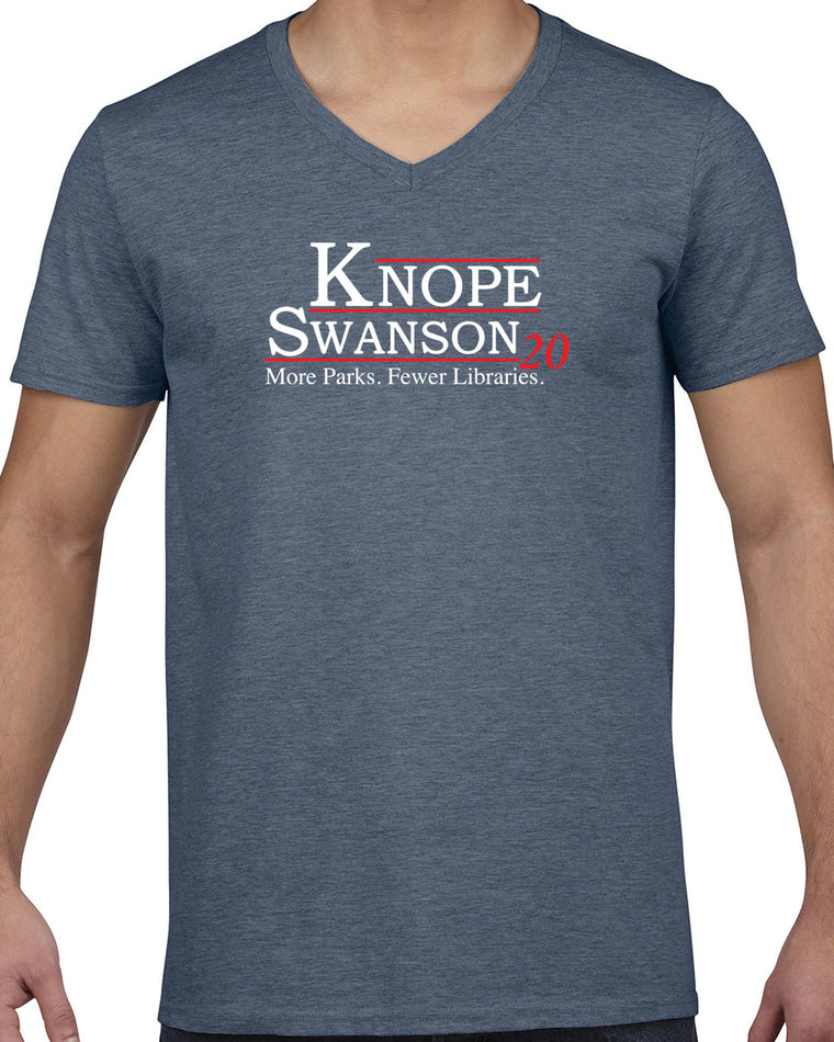 Men's Short Sleeve V-Neck T-Shirt - Knope Swanson 2020