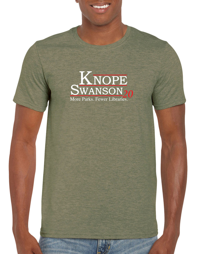 Knope Swanson 2020 Mens T-Shirt tv show parks and rec leslie ron president campaign election