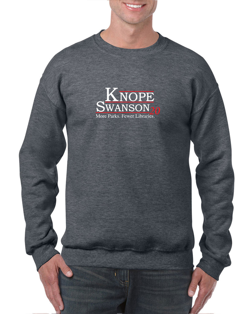 Knope Swanson 2020 Crew Sweatshirt tv show parks and rec leslie ron president campaign election