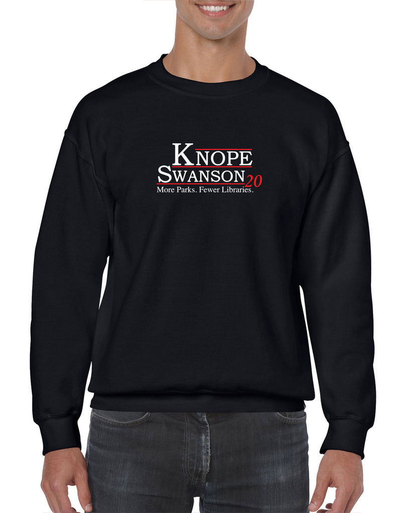 Knope Swanson 2020 Crew Sweatshirt tv show parks and rec leslie ron president campaign election