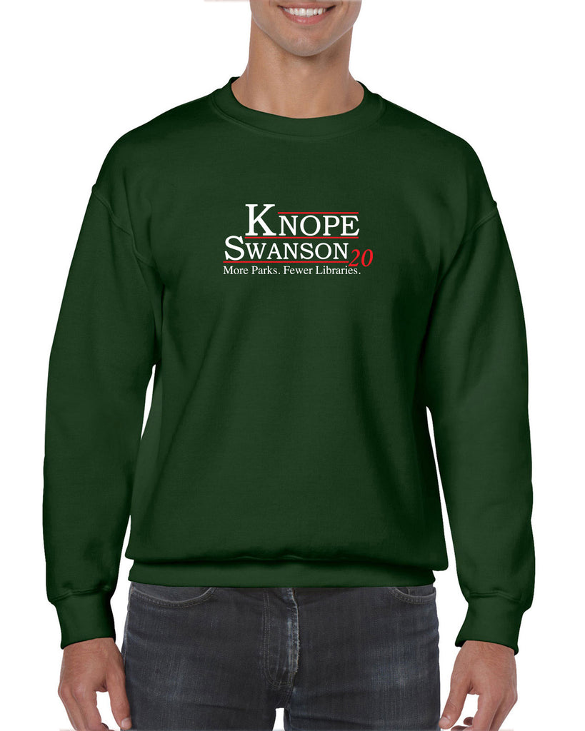 Knope Swanson 2020 Crew Sweatshirt tv show parks and rec leslie ron president campaign election
