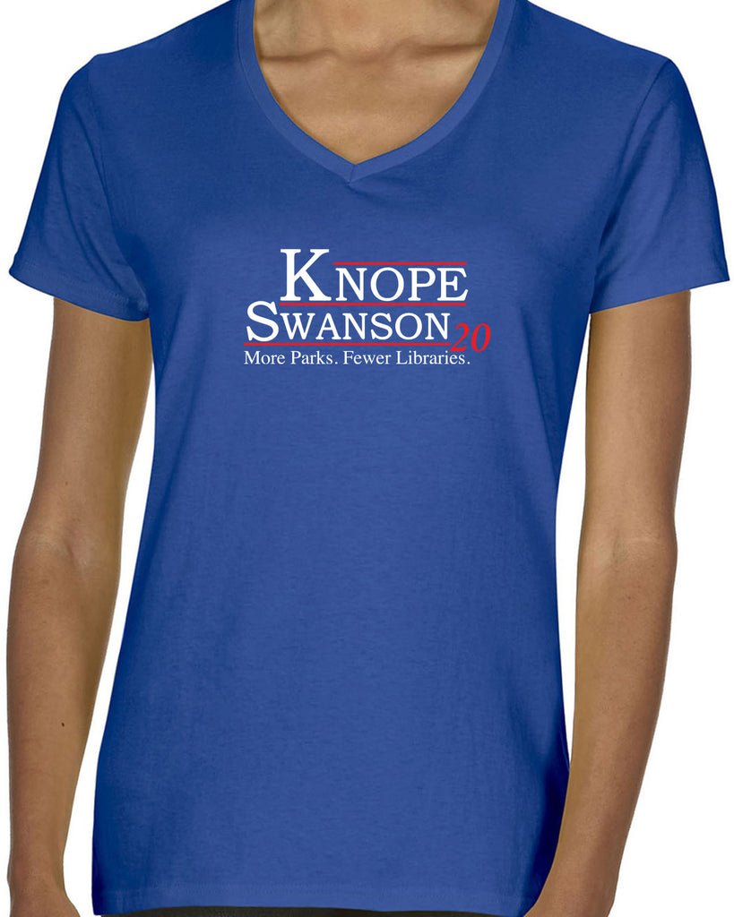 Knope Swanson 2020 Womens V-neck Shirt tv show parks and rec leslie ron president campaign election