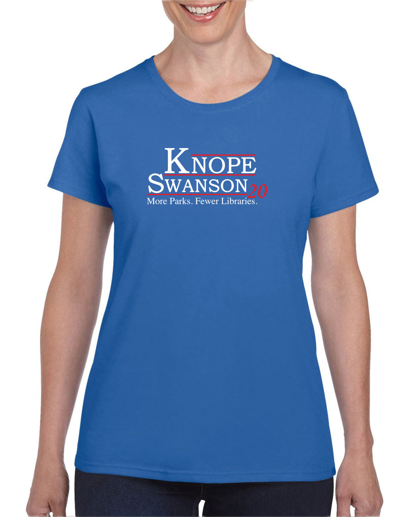 ope Swanson 2020 Womens T-Shirt tv show parks and rec leslie ron president campaign election