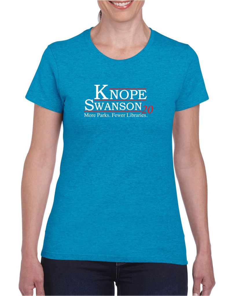 ope Swanson 2020 Womens T-Shirt tv show parks and rec leslie ron president campaign election