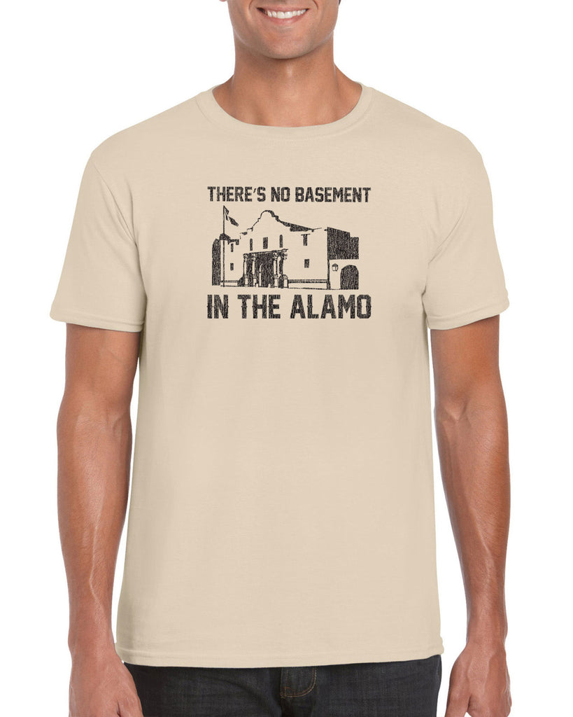 Theres no basement in the alamo Mens T-shirt funny 80s movie pee wees big adventure texas history vintage retro