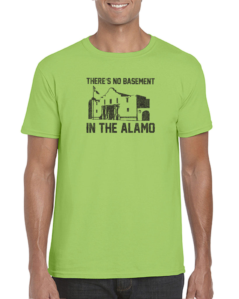 Theres no basement in the alamo Mens T-shirt funny 80s movie pee wees big adventure texas history vintage retro