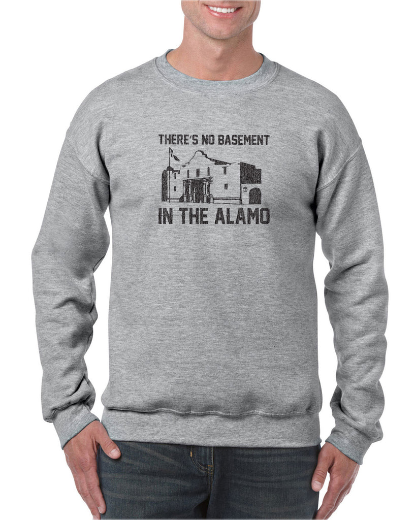 Theres no basement in the alamo Crew Sweatshirt funny 80s movie pee wees big adventure texas history vintage retro