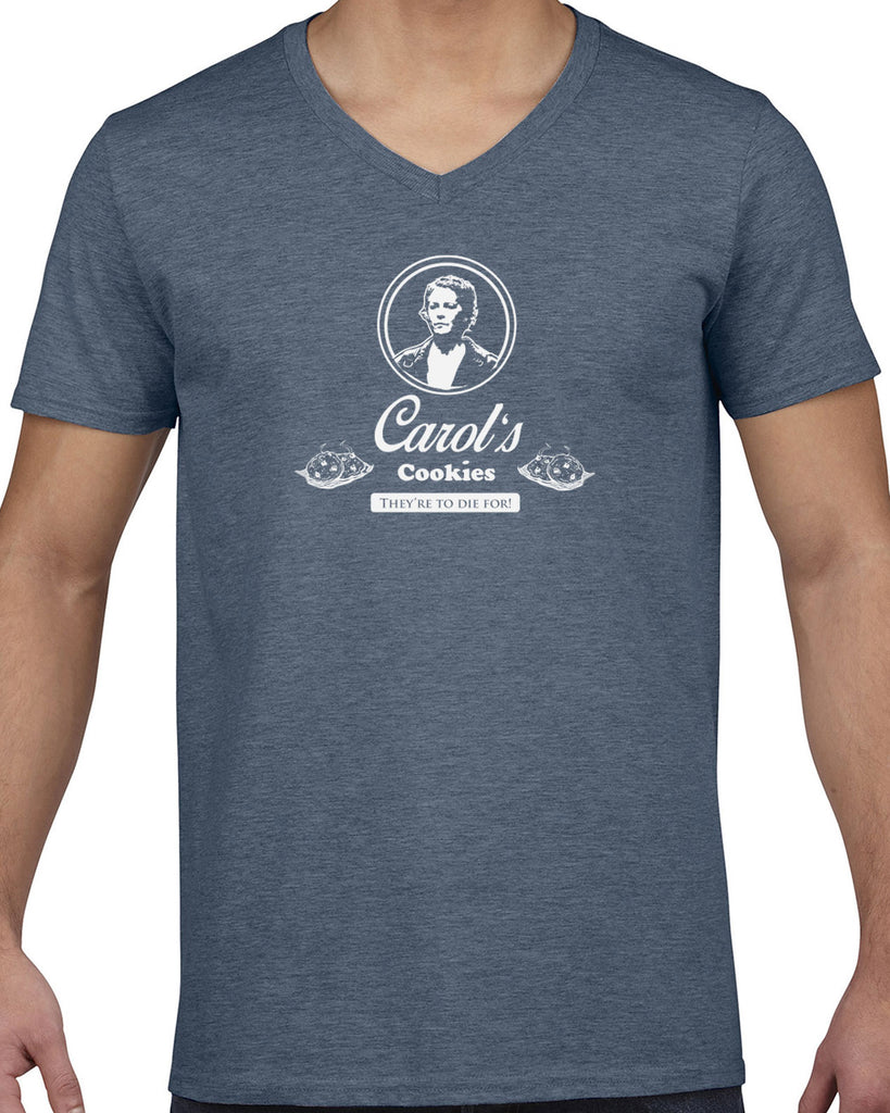 Carols Cookies They're to Die for Mens V-neck Shirt zombie walker walking dead tv show gore blood whispers