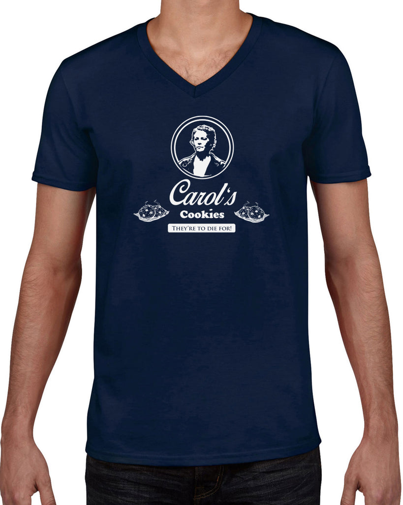 Carols Cookies They're to Die for Mens V-neck Shirt zombie walker walking dead tv show gore blood whispers