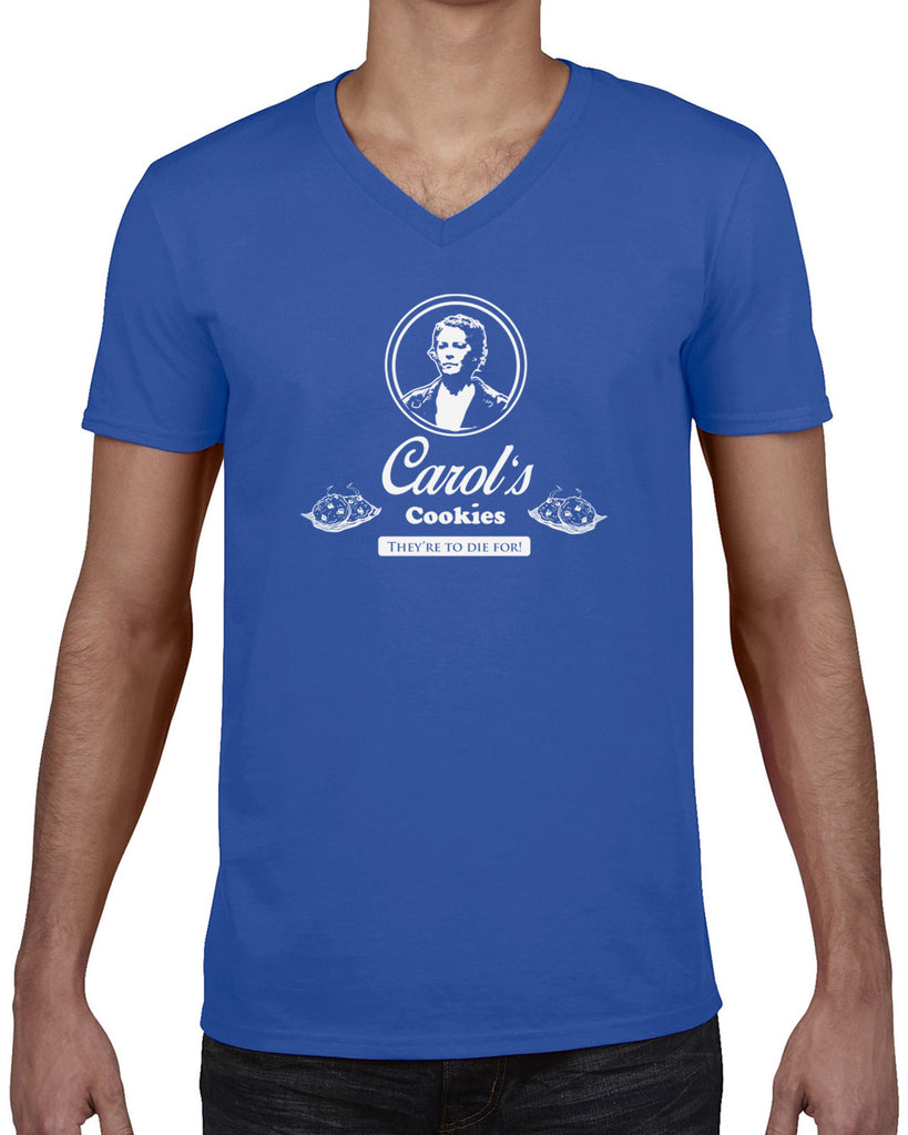 Carols Cookies They're to Die for Mens V-neck Shirt zombie walker walking dead tv show gore blood whispers