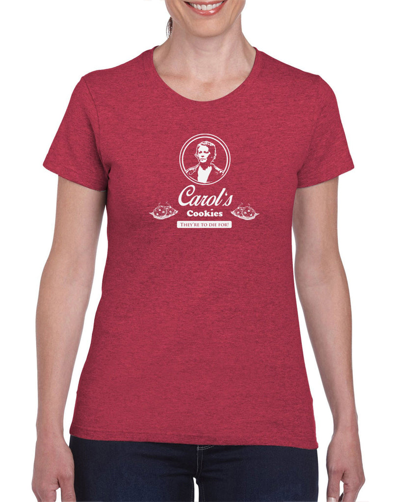 Carols Cookies They're to Die for Womens T-shirt zombie walker walking dead tv show gore blood whispers