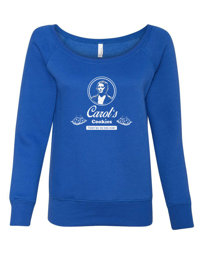 Carols Cookies They're to Die for Off the Shoulder Crew Sweatshirt zombie walker walking dead tv show gore blood whispers