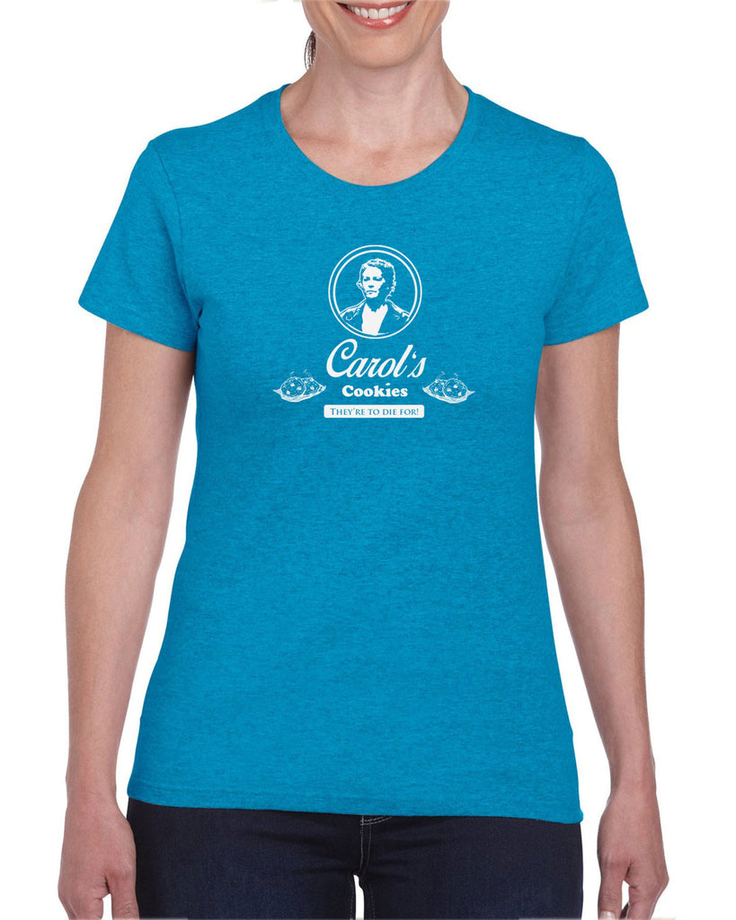 Carols Cookies They're to Die for Womens T-shirt zombie walker walking dead tv show gore blood whispers