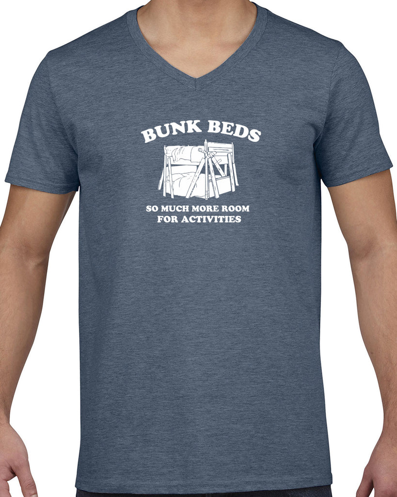 Bunk Beds Mens V-neck Shirt so much more room for activities step brothers funny movie prestige worldwide boats and hoes college party