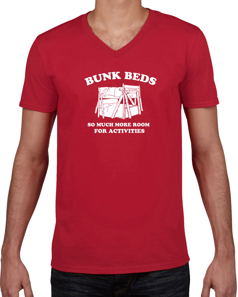 Bunk Beds Mens V-neck Shirt so much more room for activities step brothers funny movie prestige worldwide boats and hoes college party