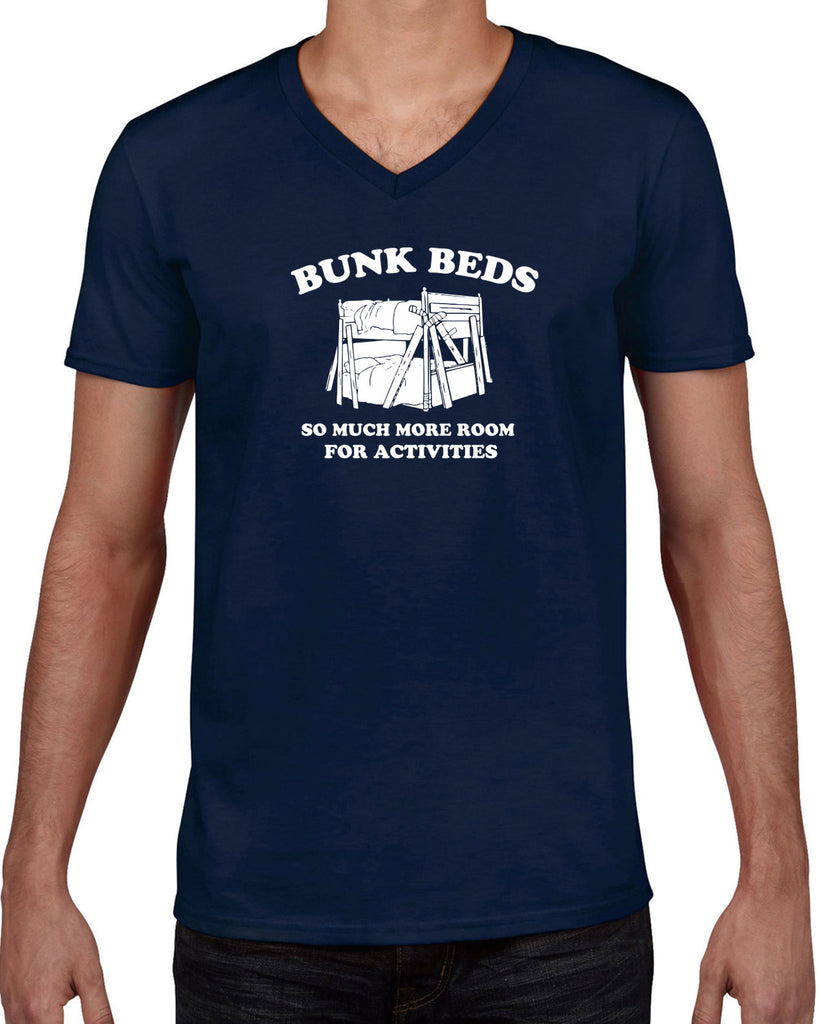 Bunk Beds Mens V-neck Shirt so much more room for activities step brothers funny movie prestige worldwide boats and hoes college party