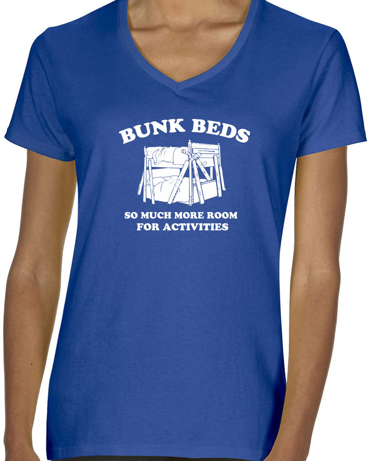 Women's Short Sleeve V-Neck T-Shirt - Bunk Beds