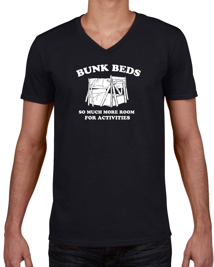 Bunk Beds Mens V-neck Shirt so much more room for activities step brothers funny movie prestige worldwide boats and hoes college party