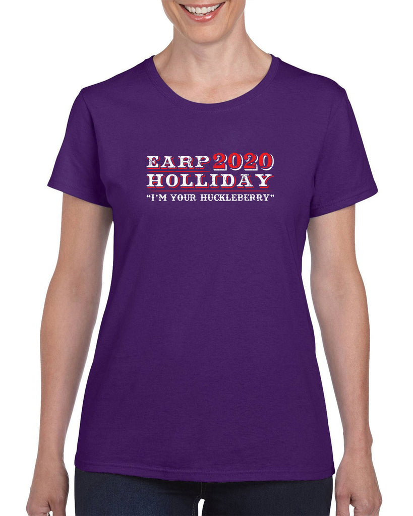 Earp Holliday 2020 Womens T-Shirt funny western movie tombstone president I'm your huckleberry election 90s