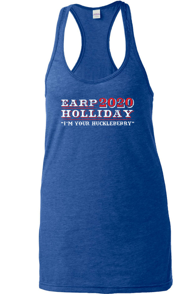 Earp Holliday 2020 Racer Back racerback Tank Top funny western movie tombstone president I'm your huckleberry election 90s
