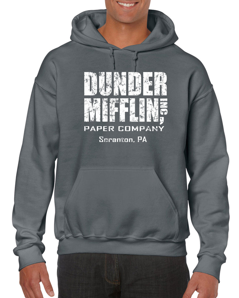 Hot Press Apparel Dunder Mifflin Paper Company Costume Party Halloween Christmas TV Show Office Pam Dwight Jim Michael Funny Comedy Documentary Pennsylvania Party College Humor Men's Clothing Hoodie Hooded Sweatshirt