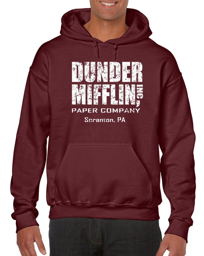 Hot Press Apparel Dunder Mifflin Paper Company Costume Party Halloween Christmas TV Show Office Pam Dwight Jim Michael Funny Comedy Documentary Pennsylvania Party College Humor Men's Clothing Hoodie Hooded Sweatshirt