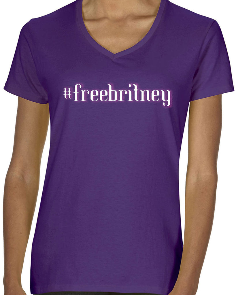 Free Britney Spears Womens V Neck Shirt #FreeBritney 90s Music Pop Dance Party Conservatorship