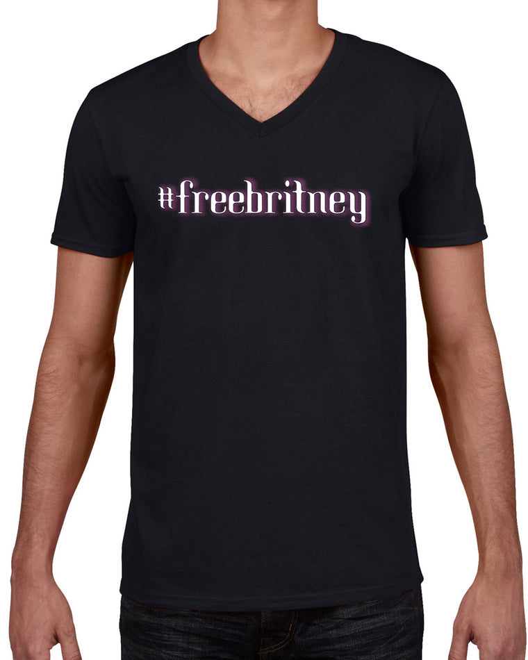 Men's Short Sleeve V-Neck T-Shirt - Free Britney