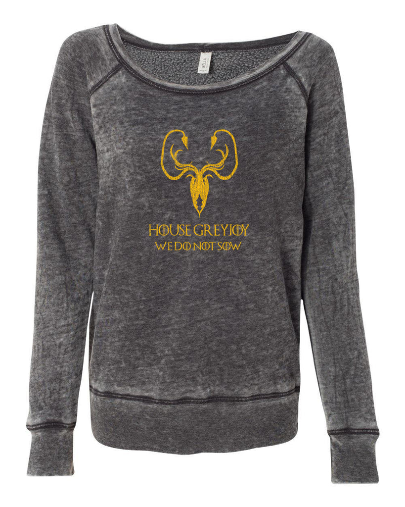 House Greyjoy Off The Shoulder Womens Crew Sweatshirt kraken we do not sow funny game of thrones reek theon iron islands castle westeros